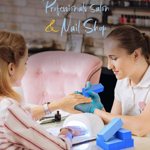 Nail Buffer Blocks, Fine Grit 180/240 Professional Salon Quality 3 Way Blue Buff - Picture 7 of 7